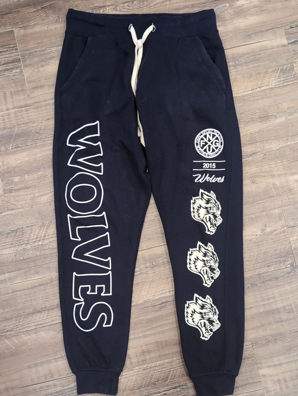 Darc Sport WOLVES Navy Blue Graphic Jogger Sweatpants *Limited Edition*